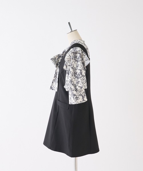 one after another NICE CLAUP(ワンアフターアナザーナイスクラップ)の「前後2WAYボウタイブラウス+ミニジャンスカセット(ワンピース・レディース・ホワイト系その他/ブラック系その他/ピンク系その他・FREE)」の9枚目の写真