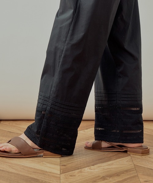 Kelen(ケレン)の「「KELEN / ケレン」LACE EASY PANTS"LAPET"(その他パンツ・レディース・ブラック/オフホワイト/マスタード・S/M)」の3枚目の写真