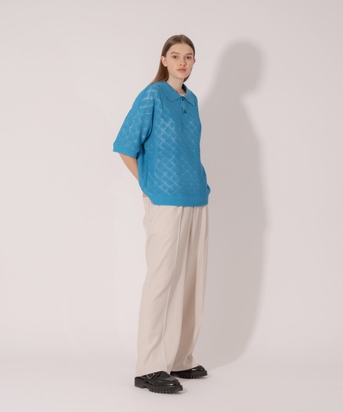 ONCILY(オンシェリー)の「MESH KNIT POLO SHIRT / メッシュニットポロシャツ(ポロシャツ・メンズ・グリーン/パープル/ブルー・LARGE/MEDIUM)」の10枚目の写真