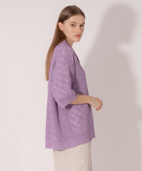 ONCILY(オンシェリー)の「MESH KNIT POLO SHIRT / メッシュニットポロシャツ(ポロシャツ・メンズ・グリーン/パープル/ブルー・LARGE/MEDIUM)」の16枚目の写真