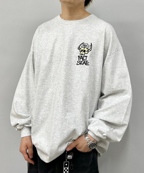 WHO'S WHO gallery(フーズフーギャラリー)の「COOPER FACTバッファローボーンロンTEE(Tシャツ/カットソー・レディース・ホワイト/ライトグレー/ブラック/グリーン・FREE)」の3枚目の写真