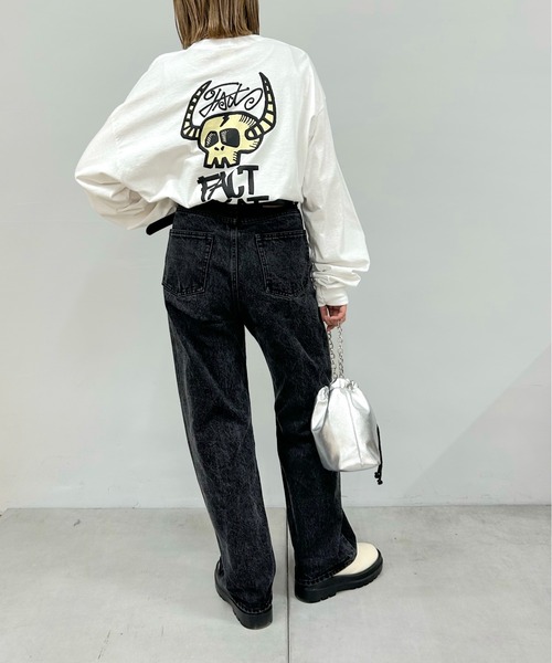 WHO'S WHO gallery(フーズフーギャラリー)の「COOPER FACTバッファローボーンロンTEE(Tシャツ/カットソー・レディース・ホワイト/ライトグレー/ブラック/グリーン・FREE)」の5枚目の写真