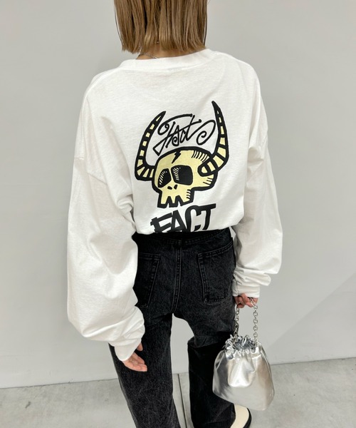 WHO'S WHO gallery(フーズフーギャラリー)の「COOPER FACTバッファローボーンロンTEE(Tシャツ/カットソー・レディース・ホワイト/ライトグレー/ブラック/グリーン・FREE)」の22枚目の写真