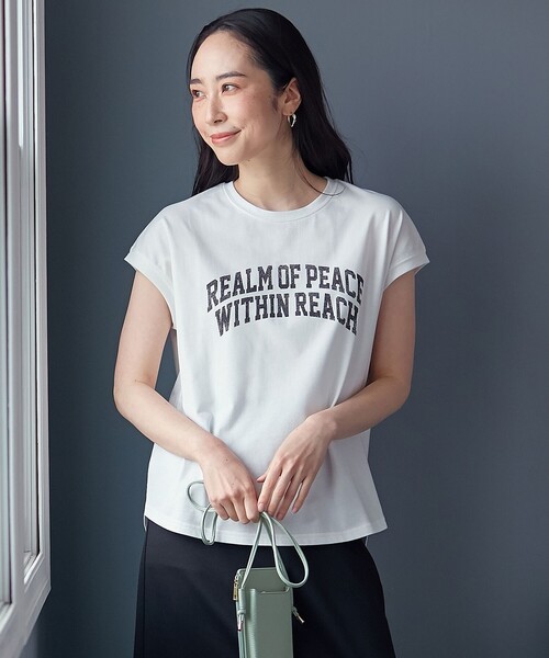 ANY(エニィ)の「【接触冷感/UVケア】ノースリーブロゴTシャツ(Tシャツ/カットソー・レディース・グレー系/アイボリー系/ダークブラウン系・3/2)」の3枚目の写真