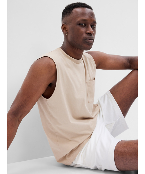 GAP(ギャップ)の「ポケットマッスルタンクトップ(タンクトップ・メンズ・ブラック/ブルー/その他/ホワイト・S/XL/L/M/XS)」の7枚目の写真