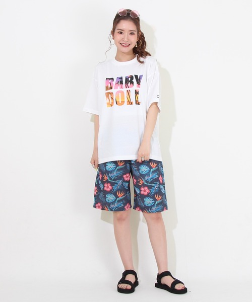 BABYDOLL(ベビードール)の「親子お揃い アロハハーフパンツ 8244A (トップス別売)(その他パンツ・レディース・ネイビー/オレンジ・XL/L/M/S)」の4枚目の写真