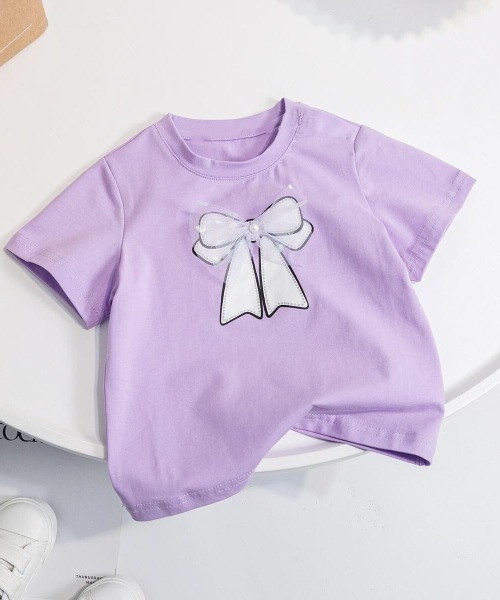NESTA（ネスタ）の「リボンレース半袖Tシャツ（Tシャツ/カットソー・キッズ・パープル/ホワイト/ピンク・120/130/140）」の13枚目の写真