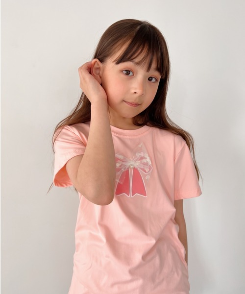 NESTA（ネスタ）の「リボンレース半袖Tシャツ（Tシャツ/カットソー・キッズ・パープル/ホワイト/ピンク・120/130/140）」の14枚目の写真