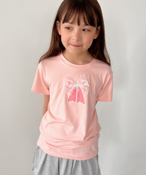 NESTA（ネスタ）の「リボンレース半袖Tシャツ（Tシャツ/カットソー・キッズ・パープル/ホワイト/ピンク・120/130/140）」の12枚目の写真