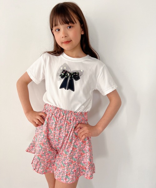 NESTA（ネスタ）の「リボンレース半袖Tシャツ（Tシャツ/カットソー・キッズ・パープル/ホワイト/ピンク・120/130/140）」の8枚目の写真