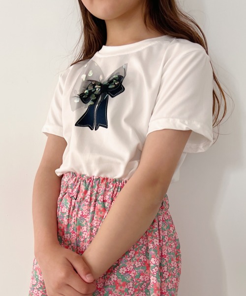 NESTA（ネスタ）の「リボンレース半袖Tシャツ（Tシャツ/カットソー・キッズ・パープル/ホワイト/ピンク・120/130/140）」の16枚目の写真