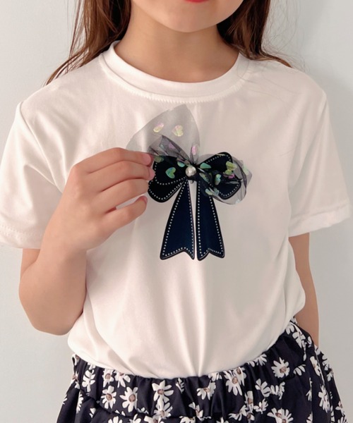 NESTA（ネスタ）の「リボンレース半袖Tシャツ（Tシャツ/カットソー・キッズ・パープル/ホワイト/ピンク・120/130/140）」の17枚目の写真