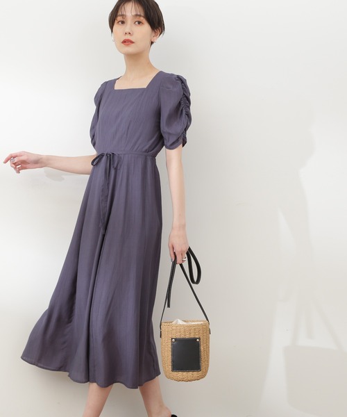 N.（N. Natural Beauty Basic）（エヌエヌナチュラルビューティーベーシック）の「【S Size Line】◆スクエアネックウエストリボンワンピース（ワンピース・レディース・ブラック系その他/イエロー/ブルー・SMALL/MEDIUM）」の2枚目の写真