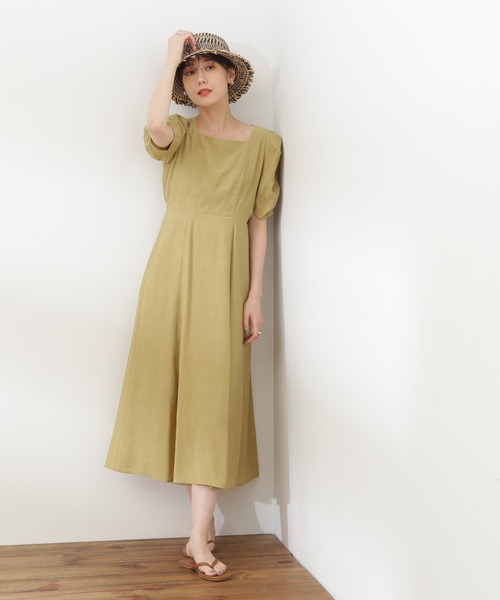 N.（N. Natural Beauty Basic）（エヌエヌナチュラルビューティーベーシック）の「【S Size Line】◆スクエアネックウエストリボンワンピース（ワンピース・レディース・ブラック系その他/イエロー/ブルー・SMALL/MEDIUM）」の13枚目の写真