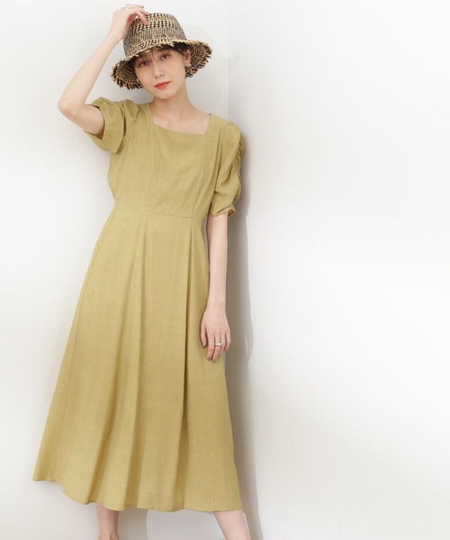 N.（N. Natural Beauty Basic）（エヌエヌナチュラルビューティーベーシック）の「【S Size Line】◆スクエアネックウエストリボンワンピース（ワンピース・レディース・ブラック系その他/イエロー/ブルー・SMALL/MEDIUM）」の7枚目の写真