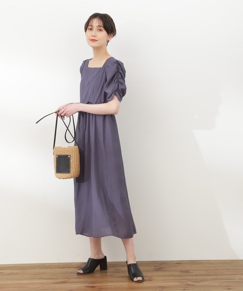 N.（N. Natural Beauty Basic）（エヌエヌナチュラルビューティーベーシック）の「【S Size Line】◆スクエアネックウエストリボンワンピース（ワンピース・レディース・ブラック系その他/イエロー/ブルー・SMALL/MEDIUM）」の6枚目の写真