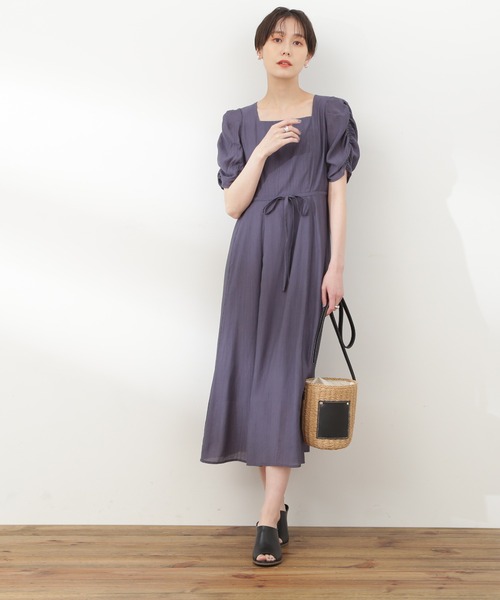 N.（N. Natural Beauty Basic）（エヌエヌナチュラルビューティーベーシック）の「【S Size Line】◆スクエアネックウエストリボンワンピース（ワンピース・レディース・ブラック系その他/イエロー/ブルー・SMALL/MEDIUM）」の21枚目の写真