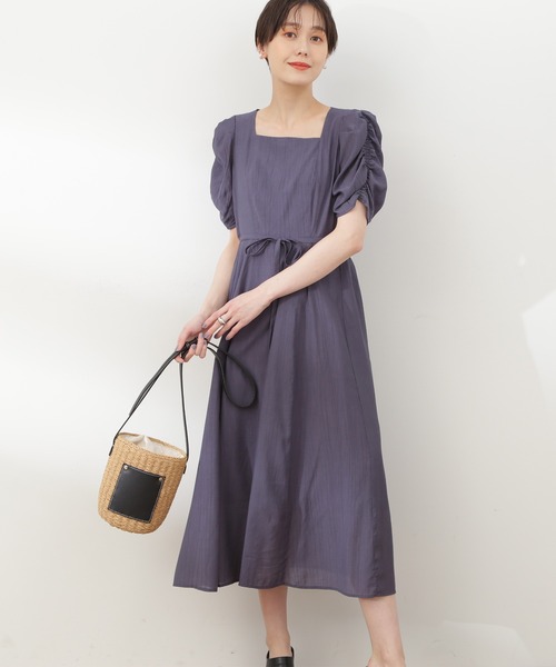 N.（N. Natural Beauty Basic）（エヌエヌナチュラルビューティーベーシック）の「【S Size Line】◆スクエアネックウエストリボンワンピース（ワンピース・レディース・ブラック系その他/イエロー/ブルー・SMALL/MEDIUM）」の10枚目の写真