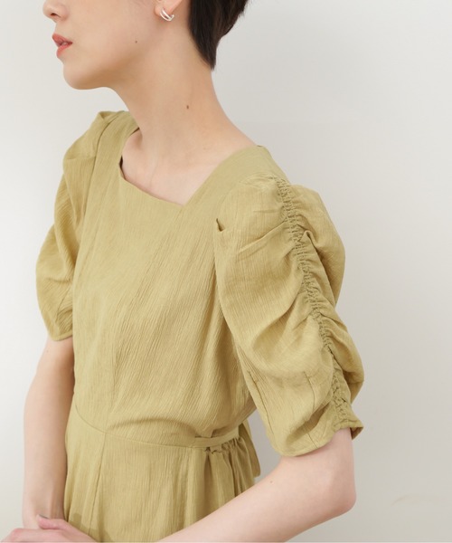 N.（N. Natural Beauty Basic）（エヌエヌナチュラルビューティーベーシック）の「【S Size Line】◆スクエアネックウエストリボンワンピース（ワンピース・レディース・ブラック系その他/イエロー/ブルー・SMALL/MEDIUM）」の14枚目の写真