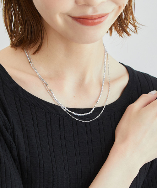 ROPE' PICNIC（ロペピクニック）の「ビーズミックスショートセットネックレス（ネックレス・レディース・シルバー/ゴールド・FREE）」の6枚目の写真