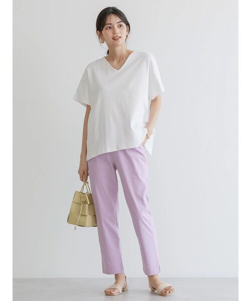 AMERICAN HOLIC(アメリカンホリック)の「キレイCottonVネックカットプルオーバー(Tシャツ/カットソー・レディース・ネイビー/オフホワイト/グリーン/レッド/ブラック・L/M)」の14枚目の写真