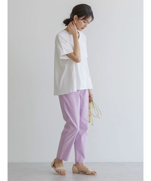 AMERICAN HOLIC(アメリカンホリック)の「キレイCottonVネックカットプルオーバー(Tシャツ/カットソー・レディース・ネイビー/オフホワイト/グリーン/レッド/ブラック・L/M)」の15枚目の写真