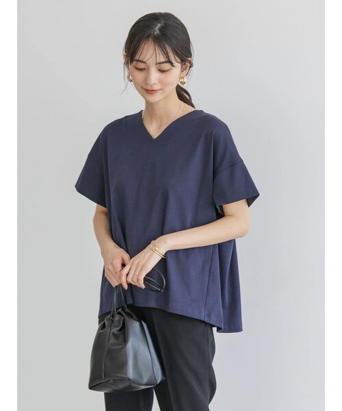 AMERICAN HOLIC(アメリカンホリック)の「キレイCottonVネックカットプルオーバー(Tシャツ/カットソー・レディース・ネイビー/オフホワイト/グリーン/レッド/ブラック・L/M)」の20枚目の写真