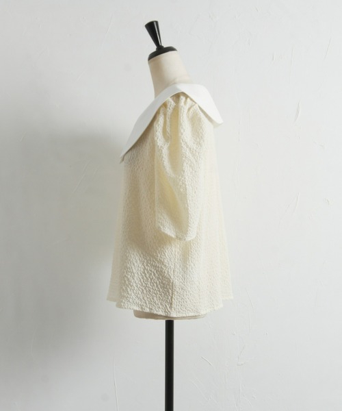 &. NOSTALGIA（アンドドットノスタルジア）の「【ZOZO限定】ビッグカラー付きカットソー（Tシャツ/カットソー・レディース・アイボリー/ブラック/ブラック系その他/ベージュ/ネイビー・M）」の20枚目の写真