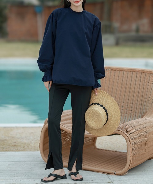 UVカット率 99％以上】レディース水着 長袖キャンディスリーブフリル