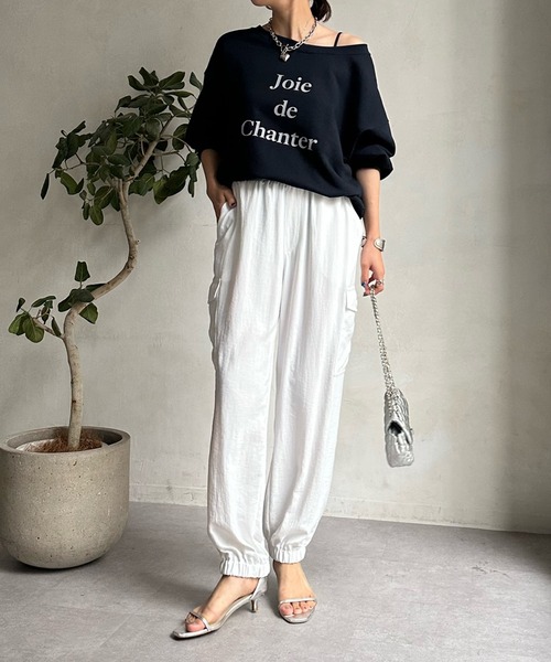 DouDou（ドゥドゥ）の「ロゴ6分袖スウェット（スウェット・レディース・ネイビー/オレンジ/オフホワイト・FREE）」の15枚目の写真