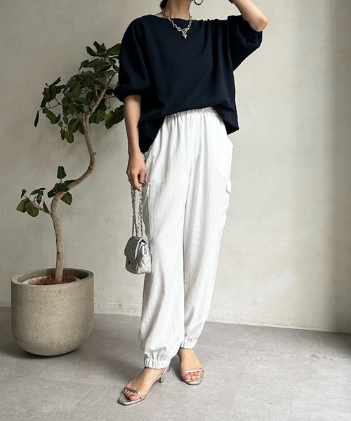 DouDou（ドゥドゥ）の「ロゴ6分袖スウェット（スウェット・レディース・ネイビー/オレンジ/オフホワイト・FREE）」の19枚目の写真