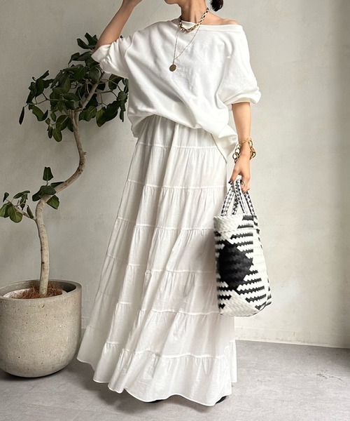 DouDou（ドゥドゥ）の「ロゴ6分袖スウェット（スウェット・レディース・ネイビー/オレンジ/オフホワイト・FREE）」の9枚目の写真