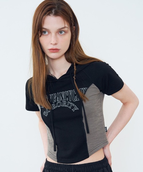 FANCY CLUB（ファンシークラブ）の「NASTY FANCY CLUB／ハーフフード T 2966842（Tシャツ/カットソー・レディース・ブルー/ブラック・FREE）」の21枚目の写真