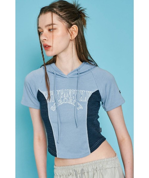 FANCY CLUB（ファンシークラブ）の「NASTY FANCY CLUB／ハーフフード T 2966842（Tシャツ/カットソー・レディース・ブルー/ブラック・FREE）」の5枚目の写真