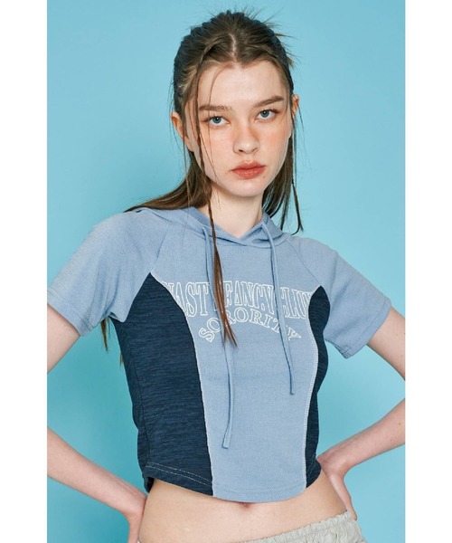 FANCY CLUB（ファンシークラブ）の「NASTY FANCY CLUB／ハーフフード T 2966842（Tシャツ/カットソー・レディース・ブルー/ブラック・FREE）」の6枚目の写真