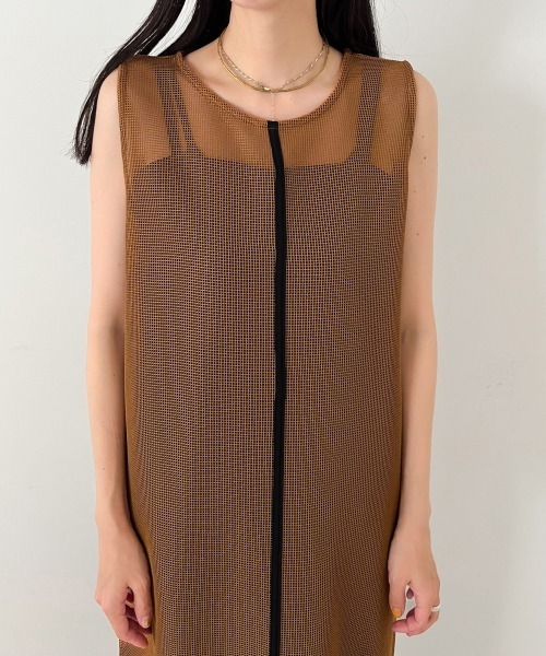 Bab（バブ）の「【低身長向けサイズあり】メッシュ×キャミワンピースセット（ワンピース・レディース・ブラック/アイボリー/ブラウン・M/S）」の19枚目の写真