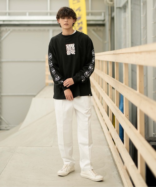 TOY　MACHINE（トイ　マシーン）の「【ムラサキスポーツ別注】TOY MACHINE/トイマシーン LSTシャツ ロンT ビッグシルエット バックプリント MTMFDLT3（Tシャツ/カットソー・メンズ・ブラック/ベージュ/ホワイト・M/L/XL）」の16枚目の写真