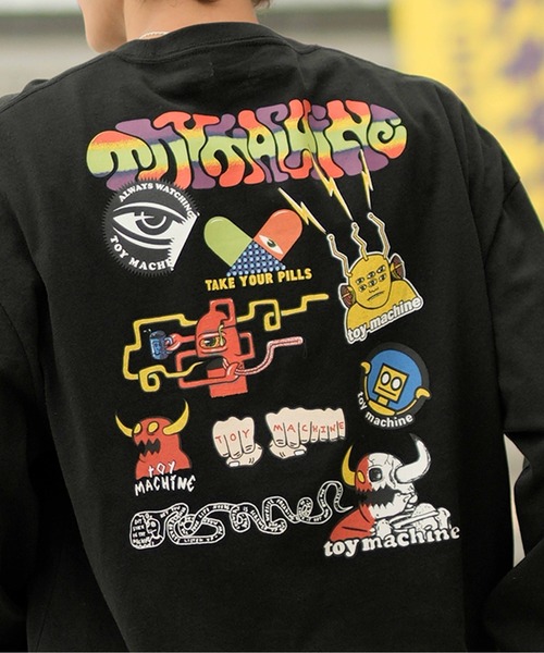 TOY　MACHINE（トイ　マシーン）の「【ムラサキスポーツ別注】TOY MACHINE/トイマシーン LSTシャツ ロンT ビッグシルエット バックプリント MTMFDLT3（Tシャツ/カットソー・メンズ・ブラック/ベージュ/ホワイト・M/L/XL）」の21枚目の写真