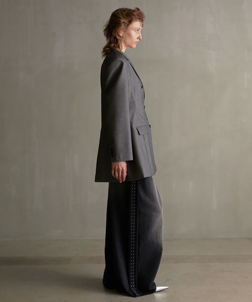 PRANK PROJECT(プランクプロジェクト)の「フォルムダブルジャケット / Formed Double Jacket(テーラードジャケット・レディース・グレー/ブラック・FREE)」の13枚目の写真