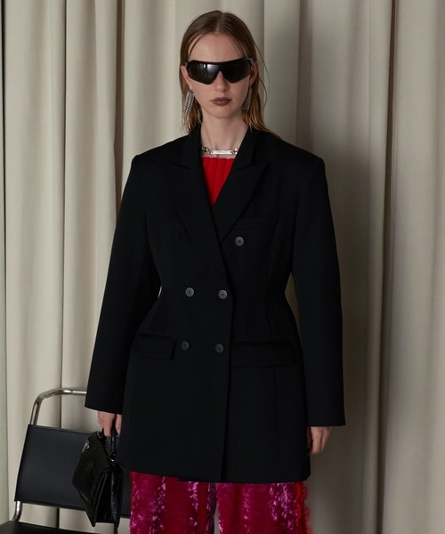 PRANK PROJECT(プランクプロジェクト)の「フォルムダブルジャケット / Formed Double Jacket(テーラードジャケット・レディース・グレー/ブラック・FREE)」の15枚目の写真