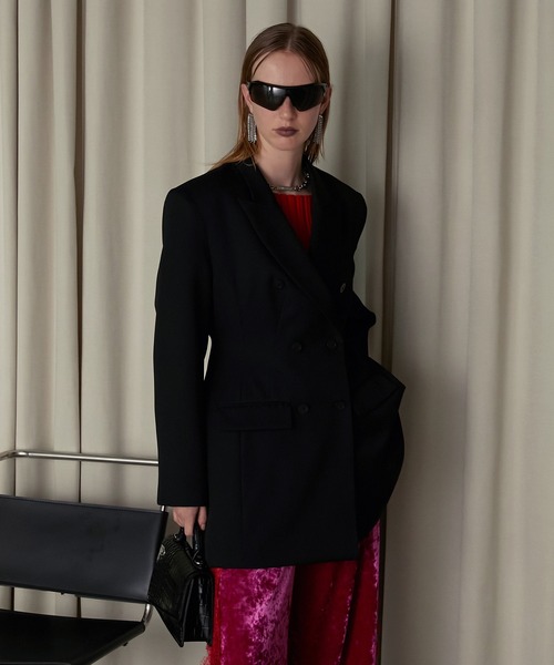 PRANK PROJECT(プランクプロジェクト)の「フォルムダブルジャケット / Formed Double Jacket(テーラードジャケット・レディース・グレー/ブラック・FREE)」の17枚目の写真