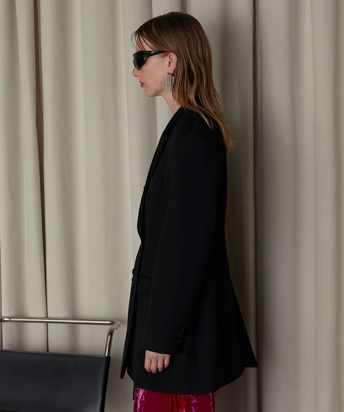 PRANK PROJECT(プランクプロジェクト)の「フォルムダブルジャケット / Formed Double Jacket(テーラードジャケット・レディース・グレー/ブラック・FREE)」の19枚目の写真