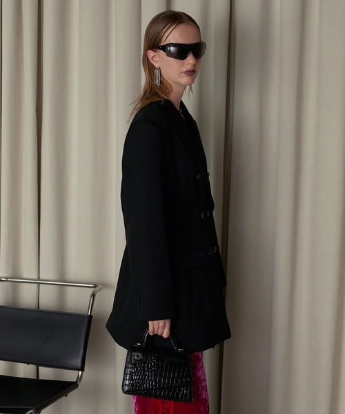 PRANK PROJECT(プランクプロジェクト)の「フォルムダブルジャケット / Formed Double Jacket(テーラードジャケット・レディース・グレー/ブラック・FREE)」の8枚目の写真