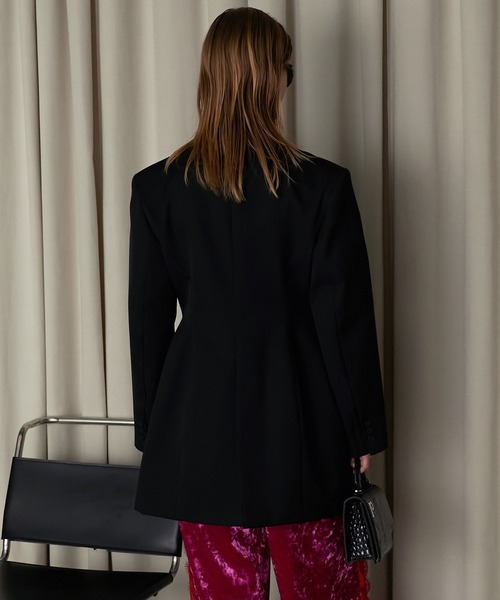 PRANK PROJECT(プランクプロジェクト)の「フォルムダブルジャケット / Formed Double Jacket(テーラードジャケット・レディース・グレー/ブラック・FREE)」の6枚目の写真