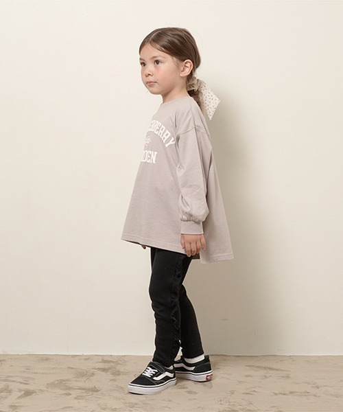 Lycee mine(リセマイン)の「【エニウェアシリーズ】サイドフリル9分丈スリムパンツ(その他パンツ・キッズ・グレイッシュベージュ/ベビーピンク/モカ/サックスブルー/ライトベージュ/ブラック・100cm/120cm/110cm/140cm/130cm)」の11枚目の写真