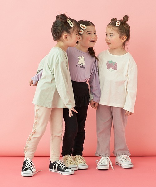 セール】【エニウェアシリーズ】サイドフリル9分丈スリムパンツ