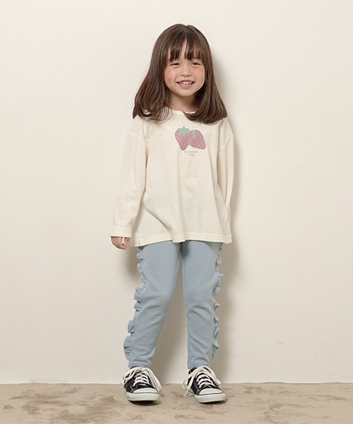 セール】【エニウェアシリーズ】サイドフリル9分丈スリムパンツ