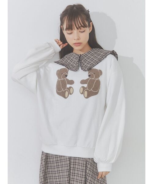 merry jenny（メリージェニー）の「チェックbigフリルカラーワンピース（ワンピース・レディース・ブラック/ボルドー/ブラウン・FREE）」の7枚目の写真