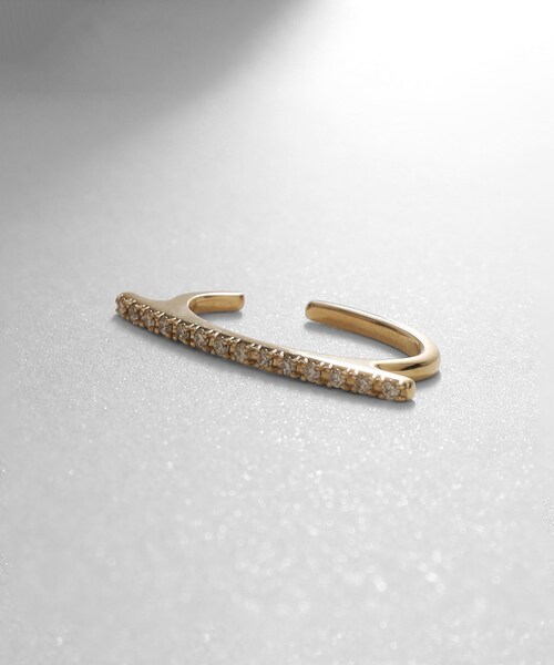 K10ダイヤモンド カーブライン イヤーカフ（片耳用）（イヤーカフ）｜COCOSHNIK（ココシュニック）