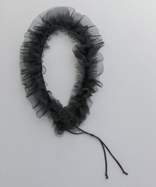 A part by(アパートバイ)の「チュールサッシュ(ベルト・レディース・ブラック/ライトベージュ・FREE)」の1枚目の写真